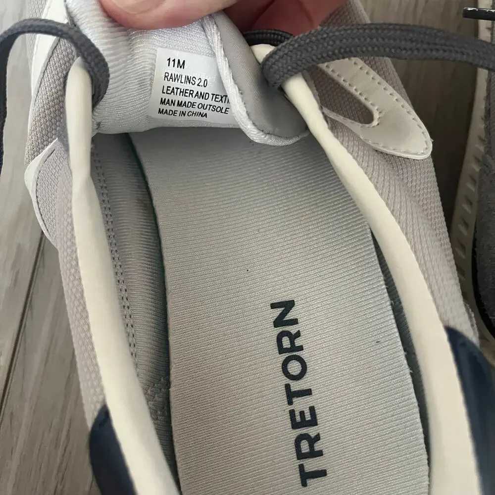 Anthro Tretorn Rawlins 2.0 Sneakers Women's SZ 11 Gray Navy Lace Up Suede